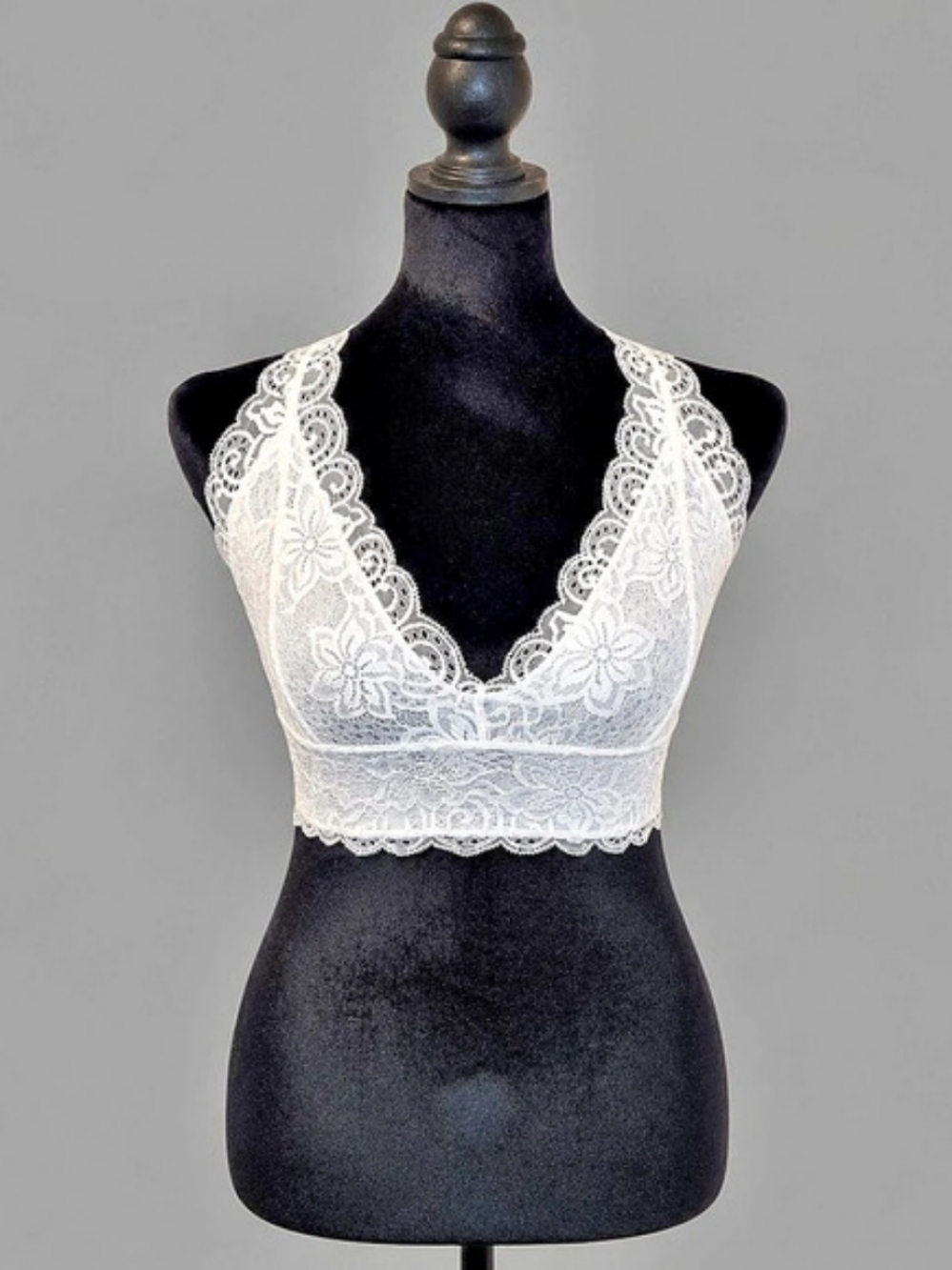 Wanna B White Floral Lace Bralette